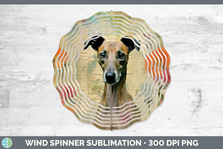 Vintage Decoupage Greyhound Wind Spinner Sublimation Spinner