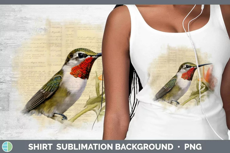 Vintage Decoupage Hummingbird Shirt | Sublimation Sublimatio