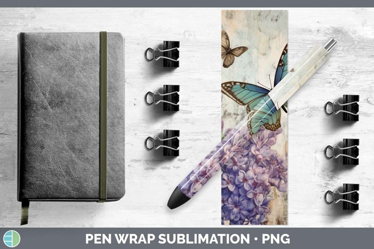 GorgeousVintage Decoupage Pen Wrap design.