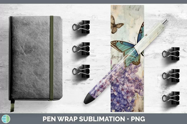 Vintage Decoupage Hyacinth Pen Wrap Sublimation Epoxy Pen De