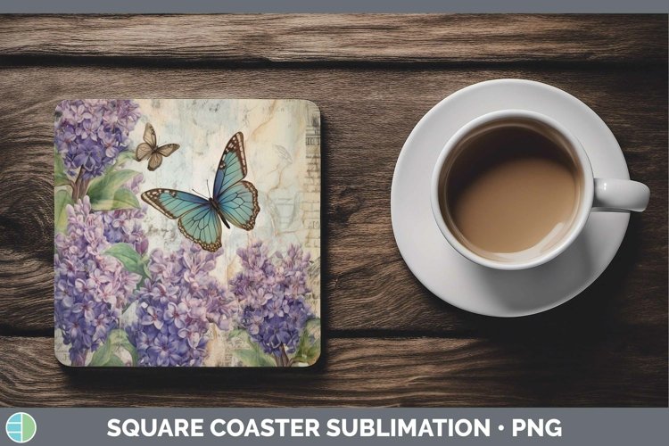 GorgeousVintage Decoupage Square Coaster design.