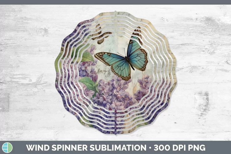 Vintage Decoupage Hyacinth Wind Spinner Sublimation Spinner