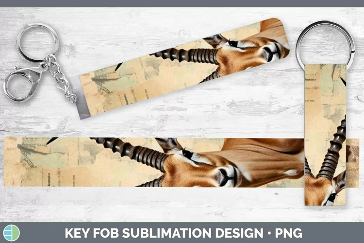 Vintage Decoupage Impala Key Fob Sublimation Wristlet Design