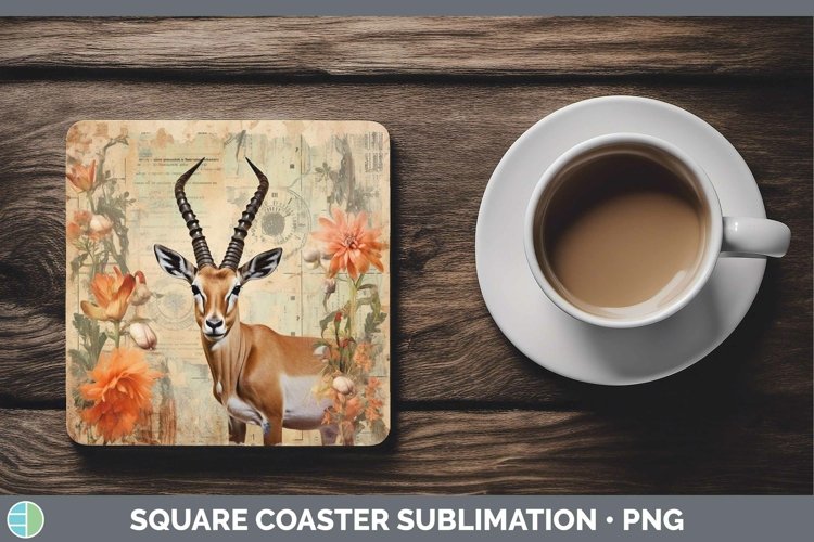GorgeousVintage Decoupage Square Coaster design.