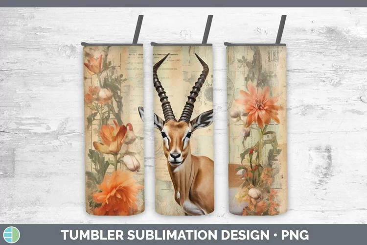 Vintage Decoupage Impala Tumbler Sublimation 20 oz Skinny Tu