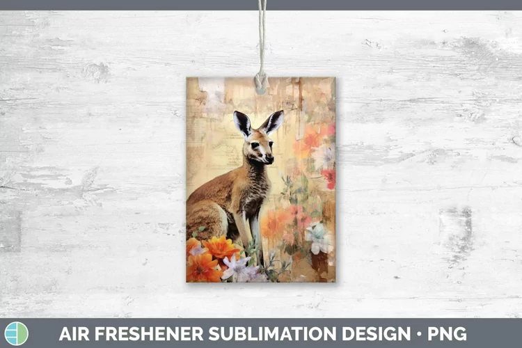 Vintage Decoupage Kangaroo Air Freshener Sublimation Car Fre