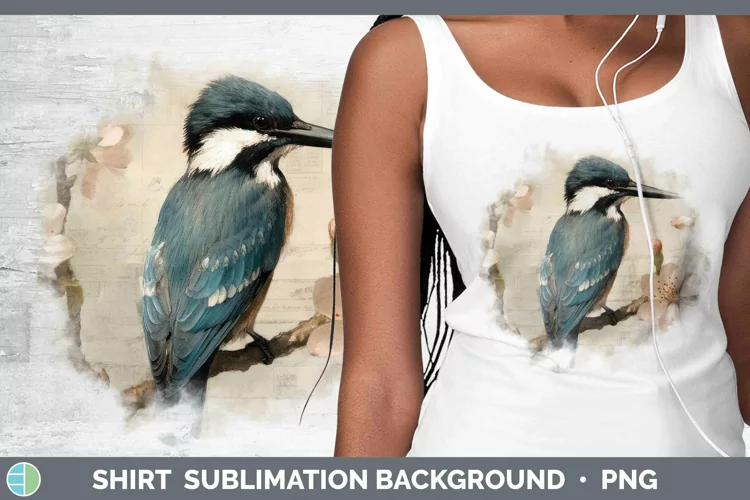 Vintage Decoupage Kingfisher Shirt | Sublimation Sublimation