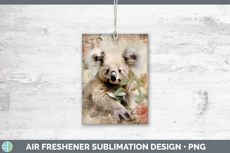 Vintage Decoupage Koala Air Freshener Sublimation Car Freshe
