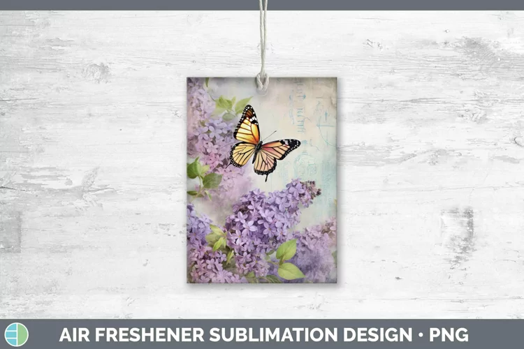 Vintage Decoupage Lilac Air Freshener Sublimation Car Freshe