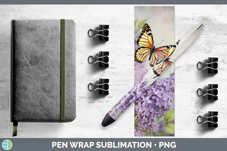 Vintage Decoupage Lilac Pen Wrap Sublimation Epoxy Pen Desig