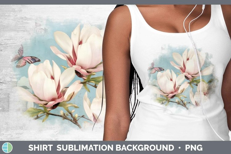 Vintage Decoupage Magnolia Shirt Sublimation Sublimation Bac
