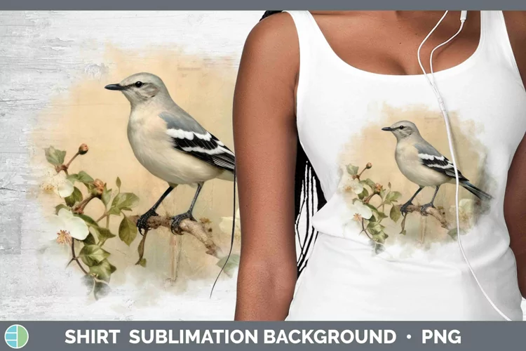 Vintage Decoupage Mockingbird Shirt | Sublimation Sublimatio