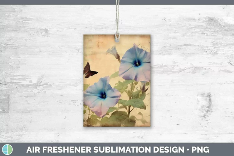 Vintage Decoupage Morning Glory Air Freshener Sublimation Ca