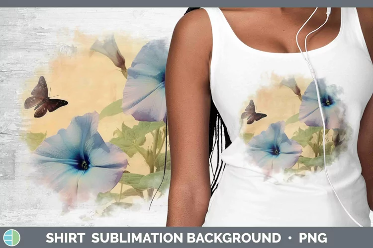 Vintage Decoupage Morning Glory Shirt Sublimation Sublimatio