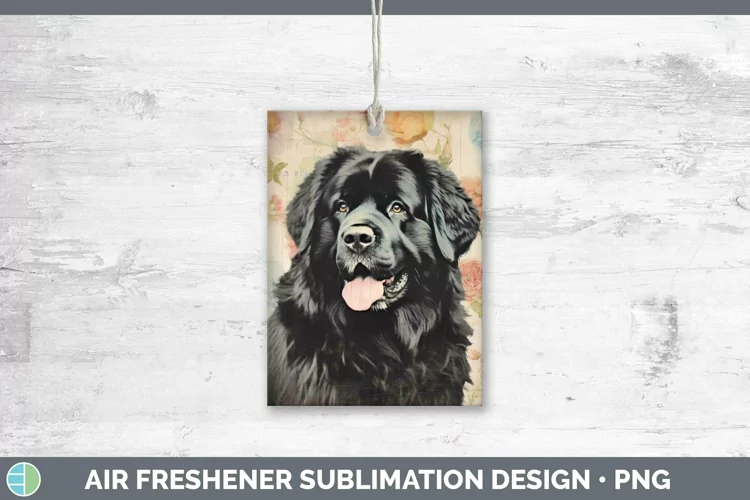 Vintage Decoupage Newfoundland Air Freshener Sublimation Car