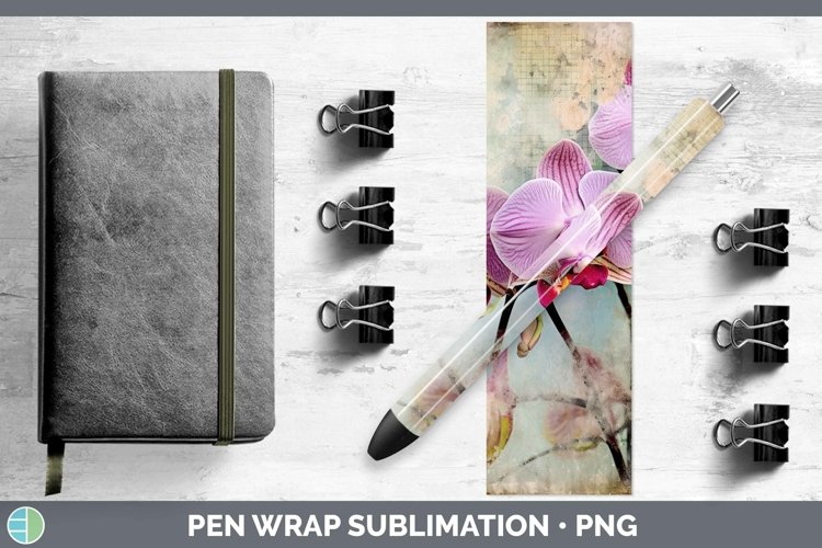 Vintage Decoupage Orchid Pen Wrap | Sublimation Epoxy Pen De