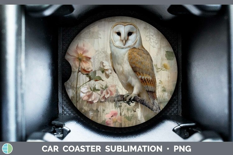 GorgeousVintage Decoupage Car Coaster design.