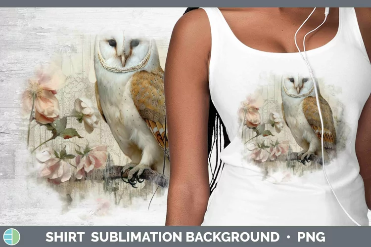 Vintage Decoupage Owl Shirt | Sublimation Sublimation Backgr