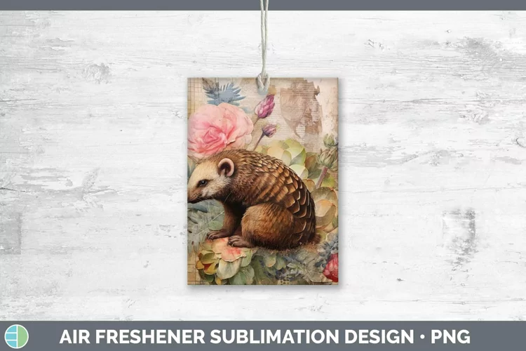 Vintage Decoupage Pangolin Air Freshener Sublimation Car Fre