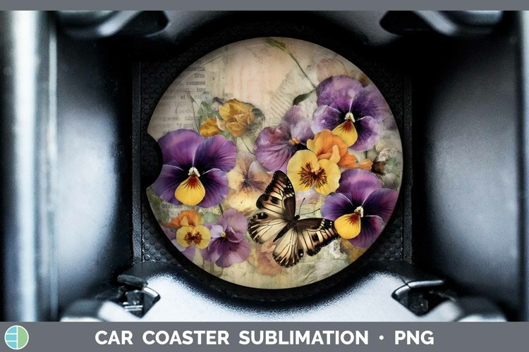 GorgeousVintage Decoupage Car Coaster design.