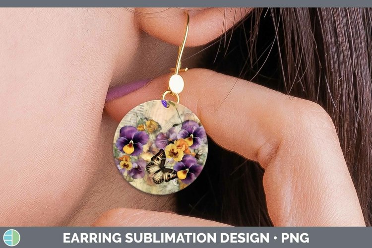 GorgeousVintage Decoupage Round Earrings design.