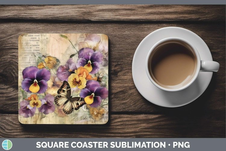 GorgeousVintage Decoupage Square Coaster design.