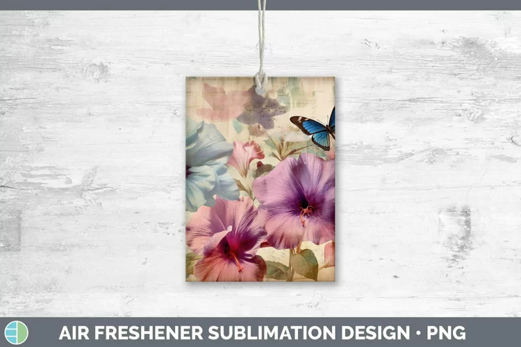 Vintage Decoupage Petunia Air Freshener Sublimation Car Fres