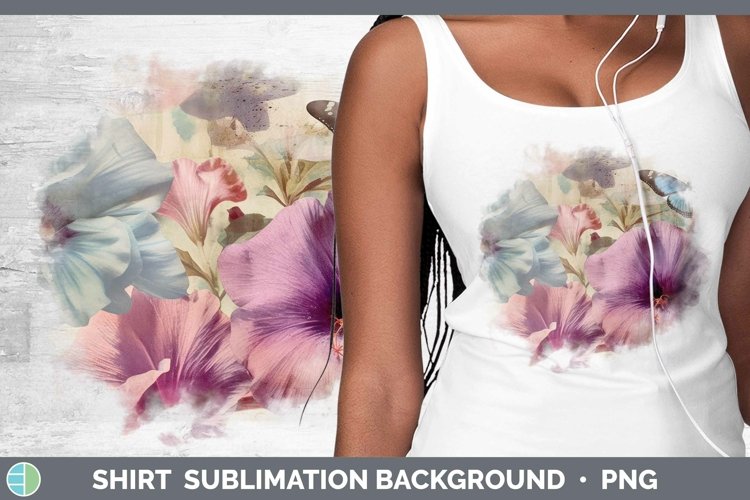 Vintage Decoupage Petunia Shirt Sublimation Sublimation Back