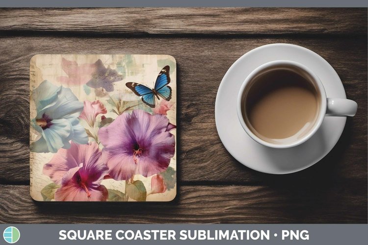 GorgeousVintage Decoupage Square Coaster design.