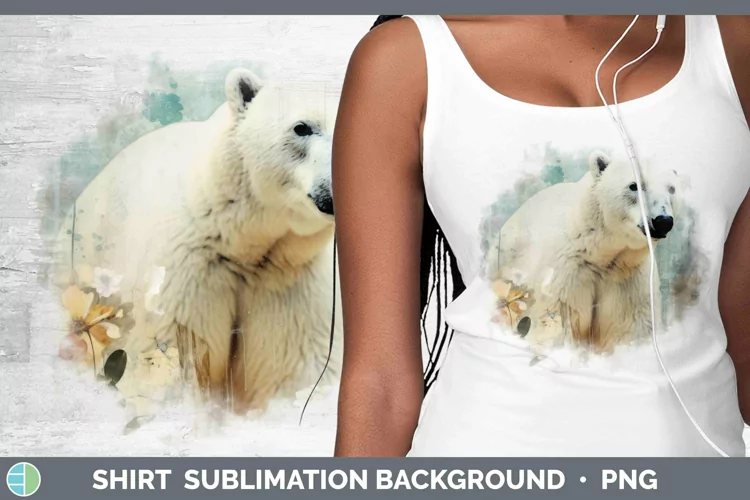 Vintage Decoupage Polar Bear Shirt Sublimation Sublimation B