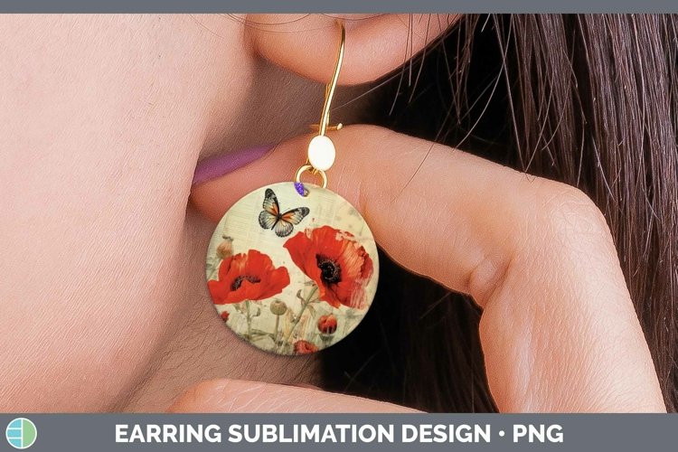 GorgeousVintage Decoupage Round Earrings design.