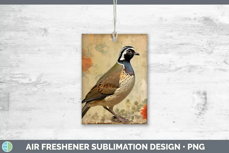 Vintage Decoupage Quail Air Freshener | Sublimation Car Fres