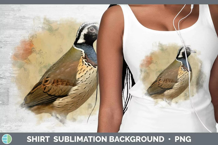 Vintage Decoupage Quail Shirt | Sublimation Sublimation Back