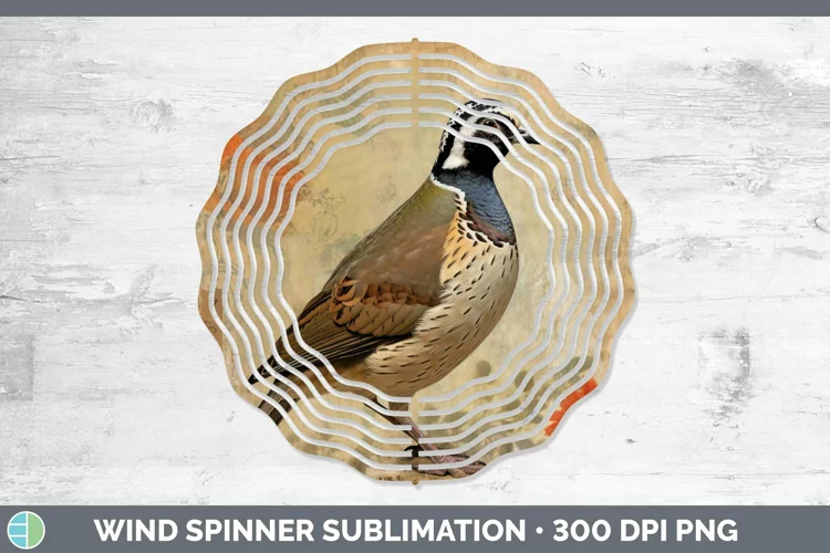 Vintage Decoupage Quail Wind Spinner Sublimation Spinner Des