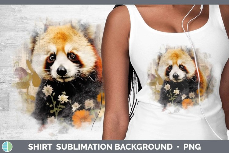 Vintage Decoupage Red Panda Shirt Sublimation Sublimation Ba