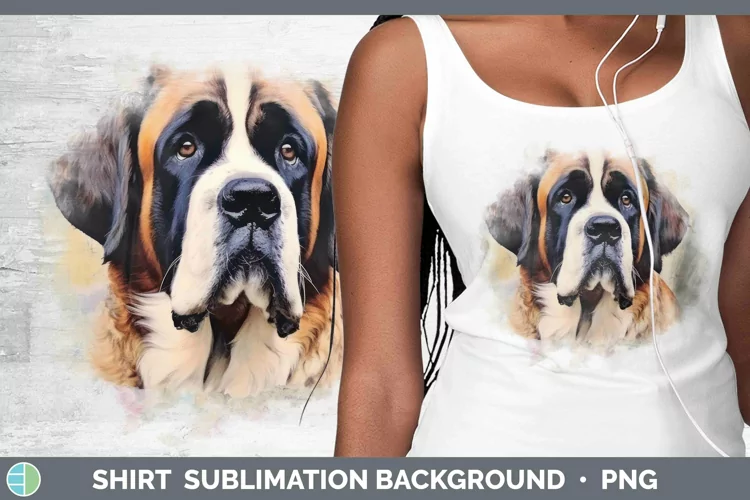 Vintage Decoupage Saint Bernard Shirt Sublimation Sublimatio