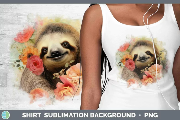 Vintage Decoupage Sloth Shirt Sublimation Sublimation Backgr