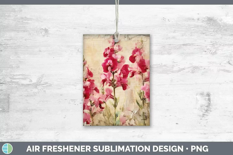 Vintage Decoupage Snapdragon Air Freshener | Sublimation Car
