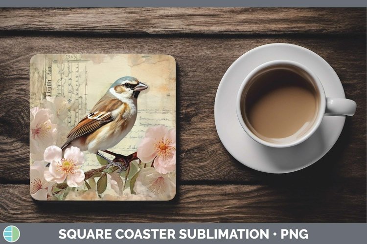GorgeousVintage Decoupage Square Coaster design.