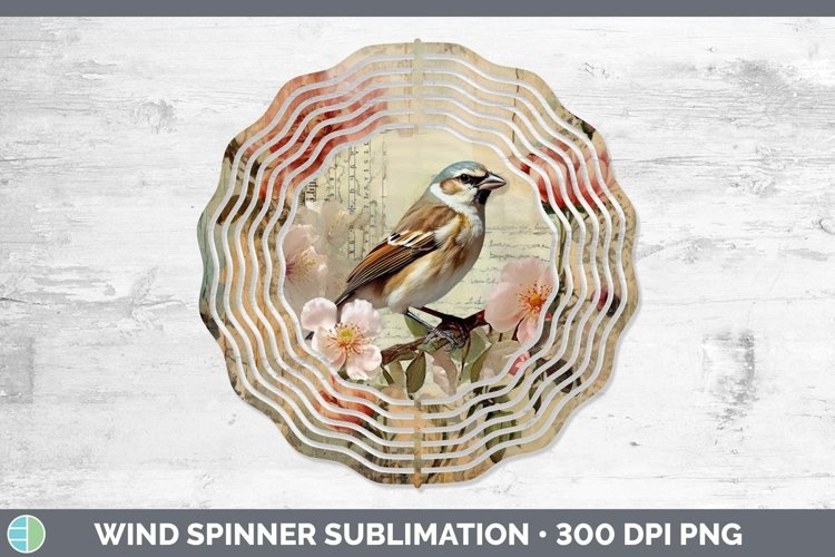 GorgeousVintage Decoupage Wind Spinner design.