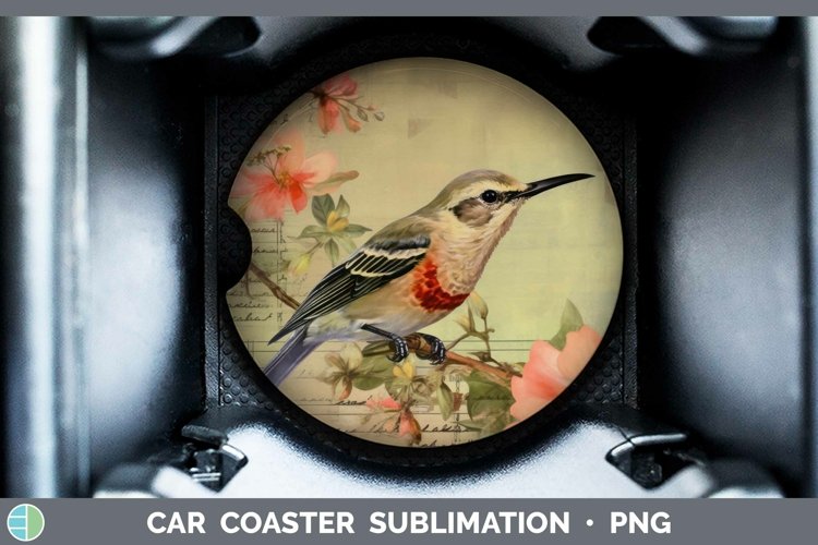 GorgeousVintage Decoupage Car Coaster design.