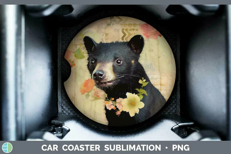 Vintage Decoupage Tasmanian Devil Car Coaster Sublimation Co