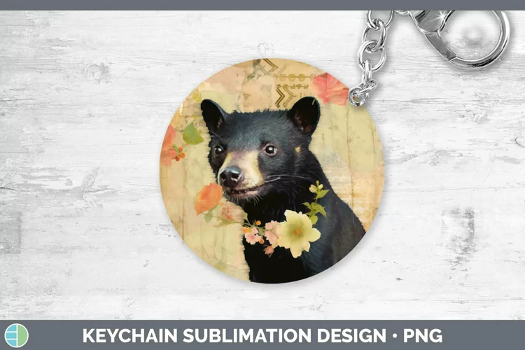 Vintage Decoupage Tasmanian Devil Keychain Sublimation Keyri