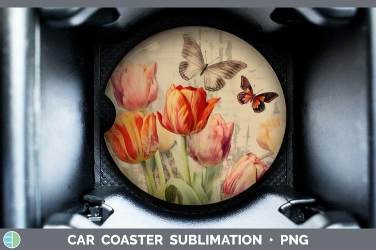 GorgeousVintage Decoupage Car Coaster design.