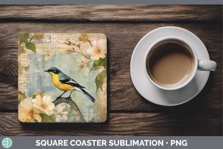 GorgeousVintage Decoupage Square Coaster design.