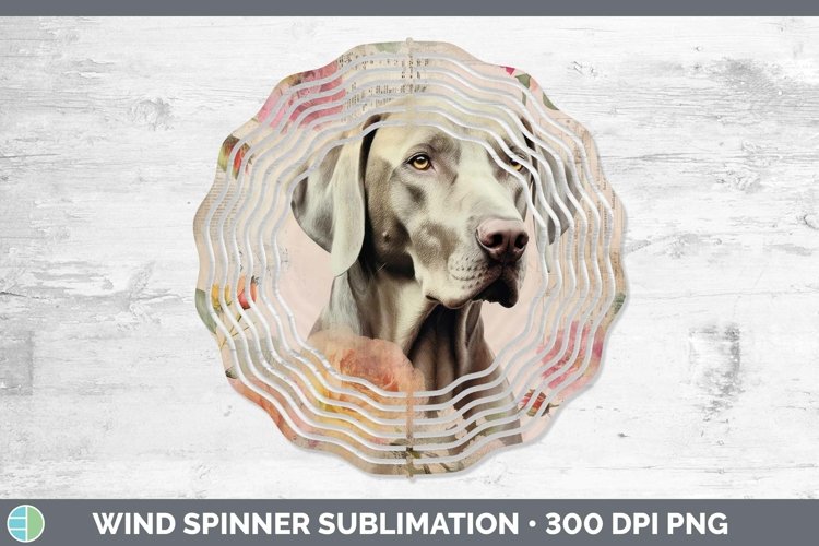 Vintage Decoupage Weimaraner Wind Spinner Sublimation Spinne