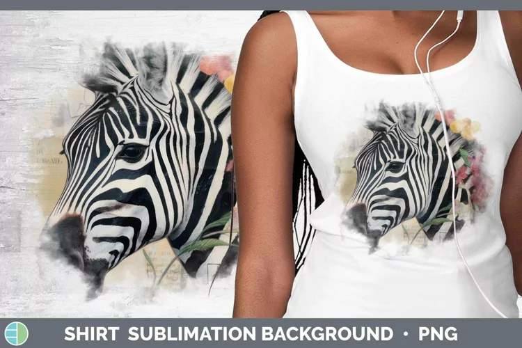 Vintage Decoupage Zebra Shirt Sublimation Sublimation Backgr