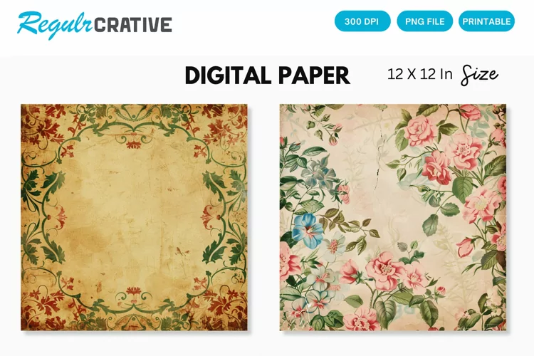 Vintage Seamless Digital Paper, Vintage Background