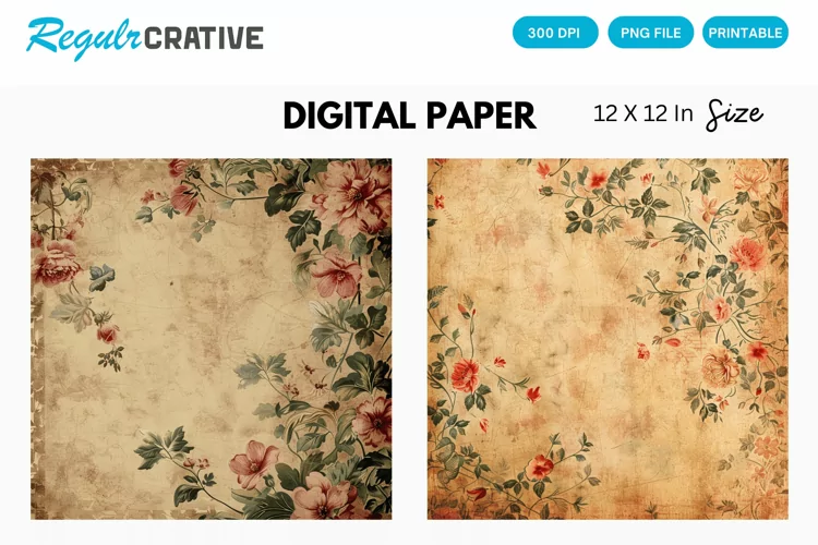 Vintage Seamless Digital Paper, Vintage Background