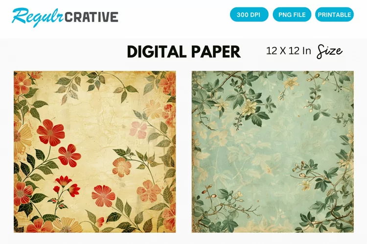 Vintage Seamless Digital Paper, Vintage Background
